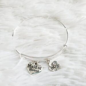 Maid of Honor Charm Bracelet, Wedding Jewelry
